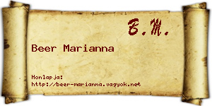 Beer Marianna névjegykártya